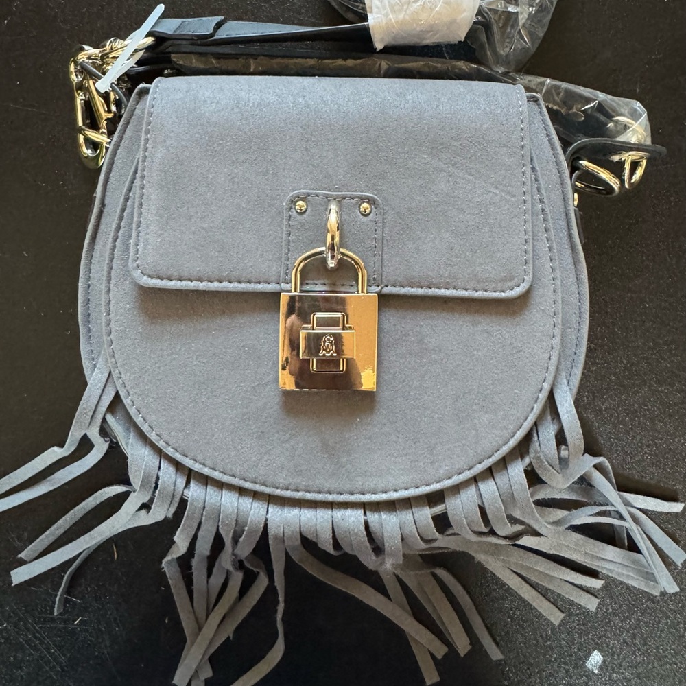 Steve Madden Grey Fringe Crossbody Purse